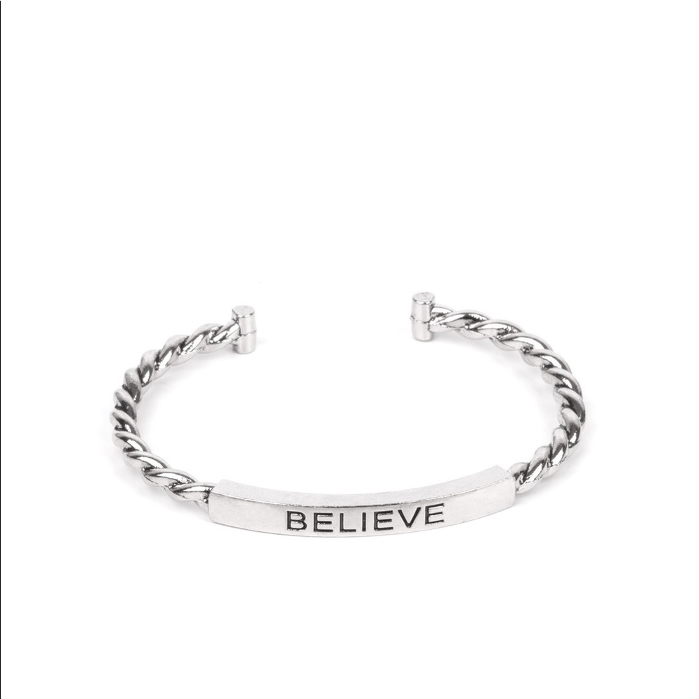 Paparazzi believe cuff bracelet silver